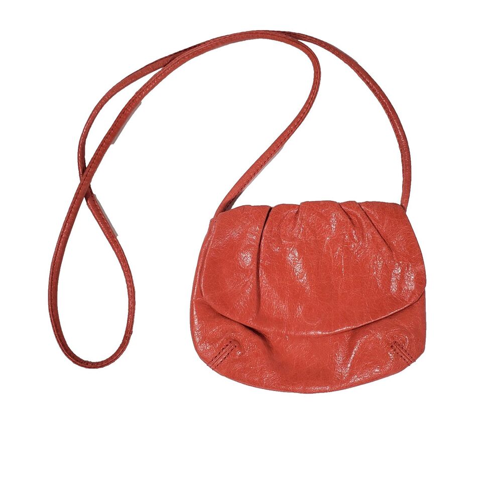 Vintage Fossil Women’s Mini Leather Crossbody Bag Burnt Orange Distressed Boho